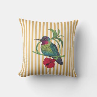 Colibri Bird Gouden Strepen Worp Kussen