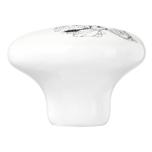 Colibri Bird Illustration Ceramic Knob Keramische Knop (Zijkant)