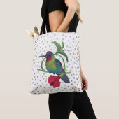Colibri Bird Illustration Gouden Stippen Canvas ta Tote Bag (Dichtbij)