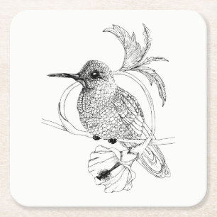 Colibri Bird Illustration Onderzetters