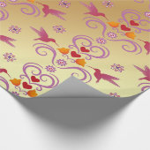 Colibri en bloemen cadeaupapier (Hoek)