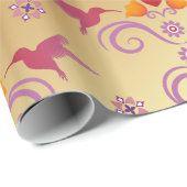 Colibri en bloemen cadeaupapier (Rol Hoek)