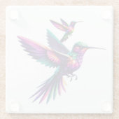 Colibrí prisma multicolor glazen onderzetter (Achterkant)