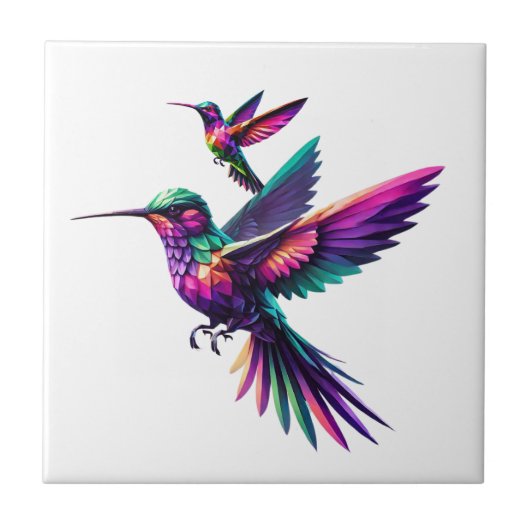 Colibrí prisma multicolor tegeltje (Voorkant)