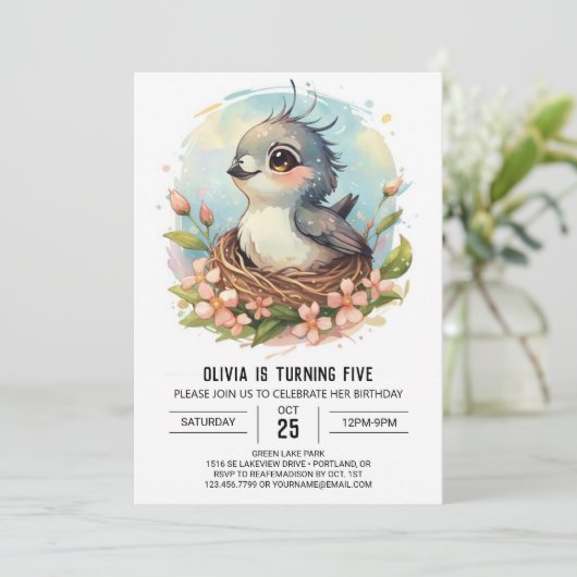 Colibri zangvogel verjaardag kaart (Staand voorkant)