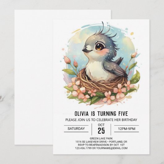 Colibri zangvogel verjaardag kaart (Voorkant / Achterkant)