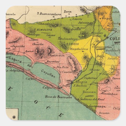 Colima, Mexico 2 Vierkante Sticker (Voorkant)