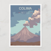 Colima Mexico Art Vintage Travel Illustratie Briefkaart (Voorkant)