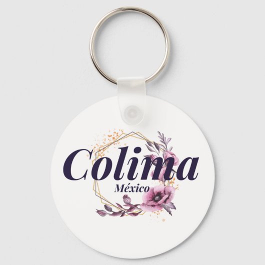 Colima Mexico Travel Destination Bridesmaid Floral Sleutelhanger (Voorkant)