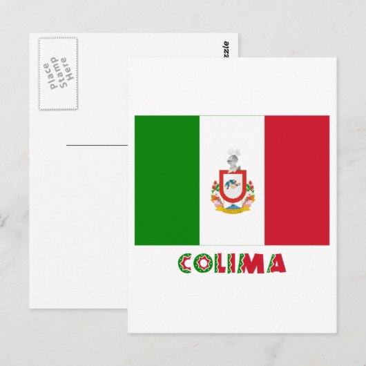 Colima Onofficiale vlag Briefkaart (Voorkant / Achterkant)