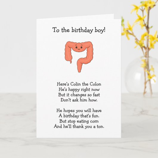Colin the Colon Age Burn Kaart (Gele Bloem)