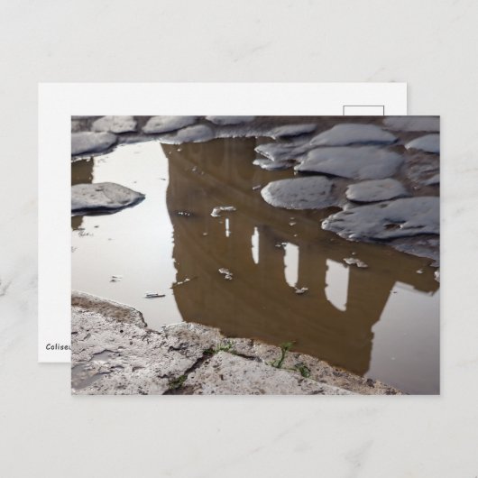 Coliseum reflectie in een puddle - Rome, Italië Briefkaart (Voorkant / Achterkant)