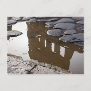 Coliseum reflectie in een puddle - Rome, Italië Briefkaart