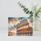 Coliseum, Rome, Italië Vintage Travel Tourism Add Briefkaart (Staand voorkant)