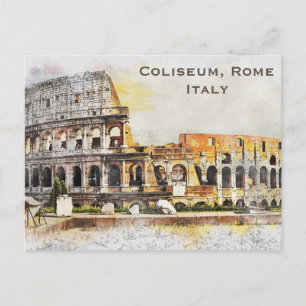Coliseum, Rome, Italië Vintage Travel Tourism Add Briefkaart
