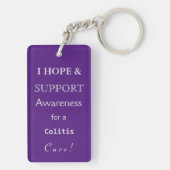 Colitis Angel Paarse Awareness Ribbon Sleutelhange Sleutelhanger (achterkant)