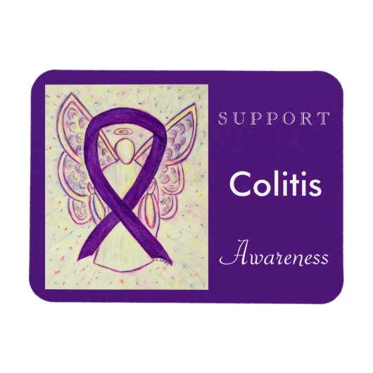 Colitis Awareness Ribbon Angel Custom Magnet Magneet (Horizontaal)