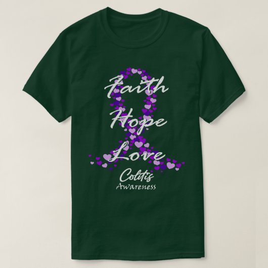 Colitis Bewustzijn Geloof Hoop Liefde Hoop voor ee T-shirt (Design voorkant)