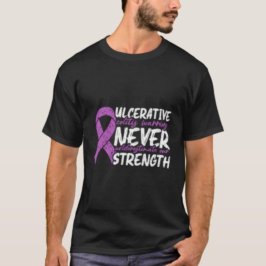 Colitis ulcerosa strijders onderschatten IB nooit T-shirt (Voorkant)