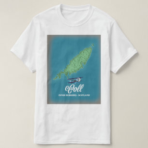 Coll Binnen-Hebriden Schotland kaart T-shirt