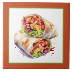 Coll Mexicaanse burrito liefhebbers thuis zakelijk Tegeltje