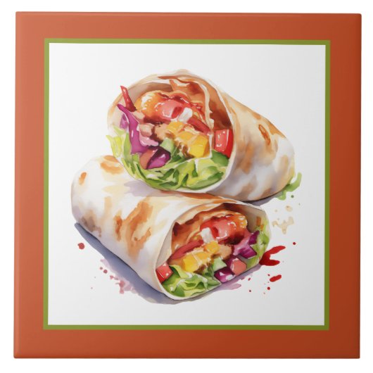 Coll Mexicaanse burrito liefhebbers thuis zakelijk Tegeltje (Voorkant)