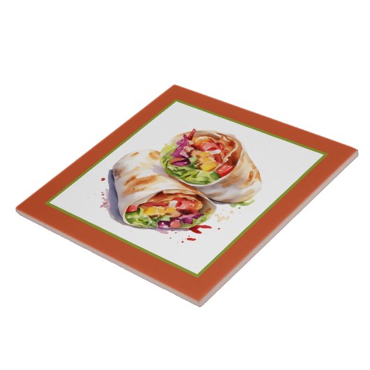 Coll Mexicaanse burrito liefhebbers thuis zakelijk Tegeltje (Zijkant)
