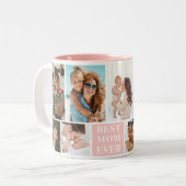 Collage 10 Photos Best Mom Ever Tweekleurige Koffiemok (Voorkant links)