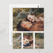 Collage 2 foto's Paar Happy Thanksgiving Briefkaart (Voorkant / Achterkant)