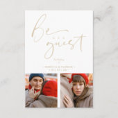 Collage 2 Photos Be Our Guest Romantic Wedding Informatiekaartje (Voorkant)