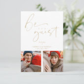Collage 2 Photos Be Our Guest Romantic Wedding Informatiekaartje (Staand voorkant)