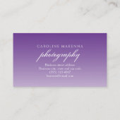 Collage 3-foto Paarse Ombre Fotografie Visitekaartje (Achterkant)