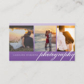 Collage 3-foto Paarse Ombre Fotografie Visitekaartje (Voorkant)