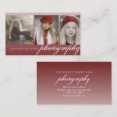 Collage 3-foto Red Ombre-fotografie Visitekaartje (Voorkant / Achterkant)
