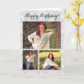 Collage 3 van de Foto van de douane de Verjaardag Kaart (Gele Bloem)