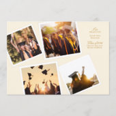 collage 4 photo frame elegant our graduate school aankondiging (Voorkant)