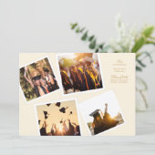 collage 4 photo frame elegant our graduate school aankondiging (Staand voorkant)