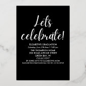 Collage 4 Photos Modern Script Graduation Folie Uitnodiging (Achterkant)