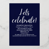 Collage 4 Photos Modern Script Graduation Folie Uitnodiging (Achterkant)