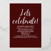 Collage 4 Photos Modern Script Graduation Folie Uitnodiging (Achterkant)