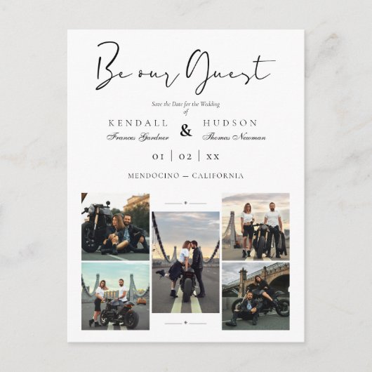 Collage 5 Foto's Covid19 Chic zijn ons gasthuwelij Briefkaart (Voorkant)