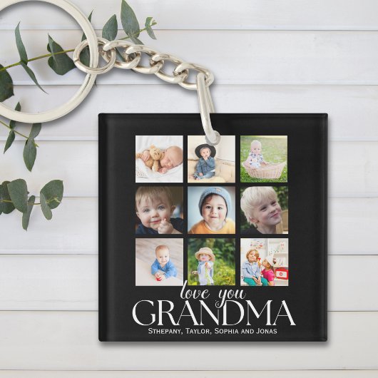 Collage 9 Photos for Grandma Love you Sleutelhanger