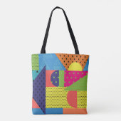 Collage Abstract Kleurrijk 90s Tote Bag (Achterkant)