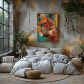 Collage Abstracto de Círculo Colorido Foto Afdruk