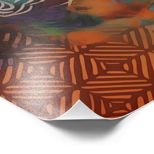 Collage Abstracto de Hojas y Círculo Foto Afdruk (Hoek)