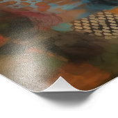 Collage Abstracto de Sol y Texturas Foto Afdruk (Hoek)