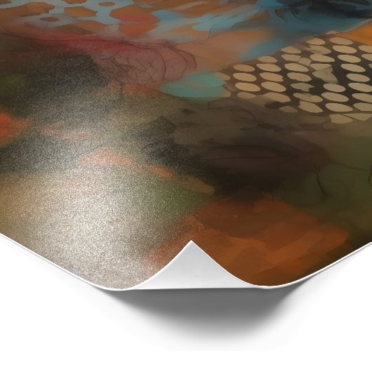 Collage Abstracto de Sol y Texturas Foto Afdruk (Hoek)