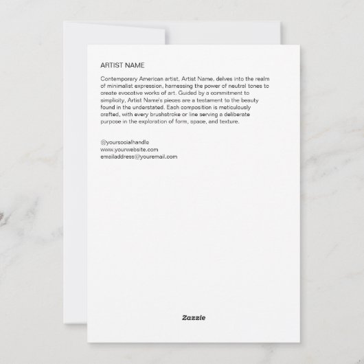 Collage Afbeelding Artiest Kaart Sjabloon (Achterkant)