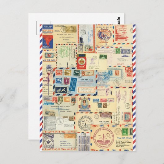 Collage air mail briefkaart (Voorkant / Achterkant)