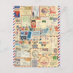 Collage air mail briefkaart